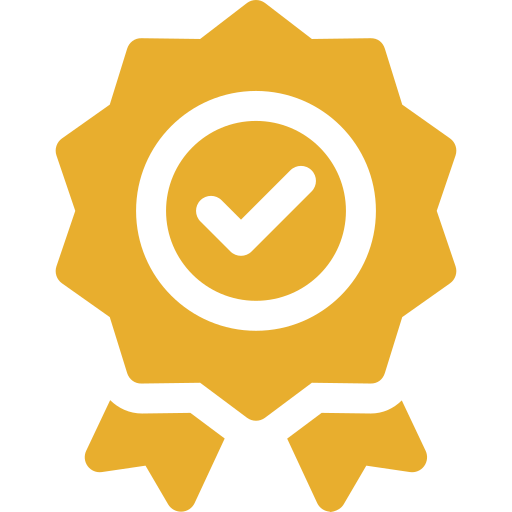 quality rosette representing qualified with continuing education and research