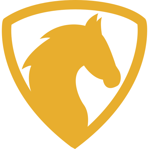 Horse head in a shield representing Insurance & Third-party accreditations for added peace of mind